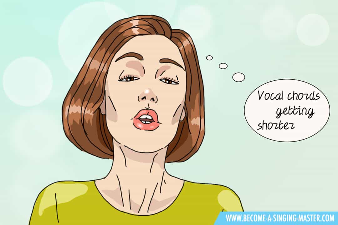 think that your vocal chords are getting shorter
